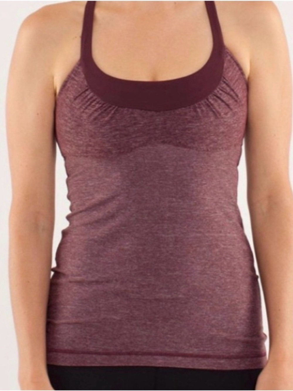 Lululemon Heathered Burgundy Scoop Me Up Tank Top
